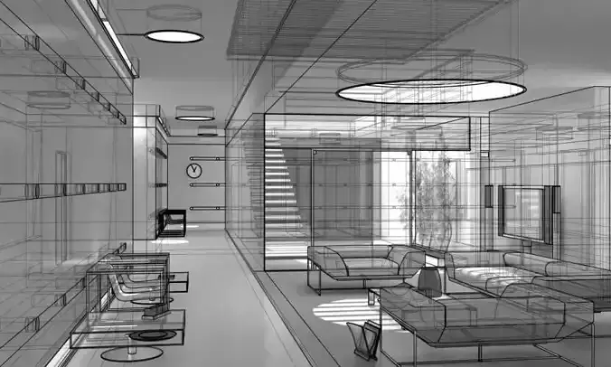 Photorealistic Living Room Scene