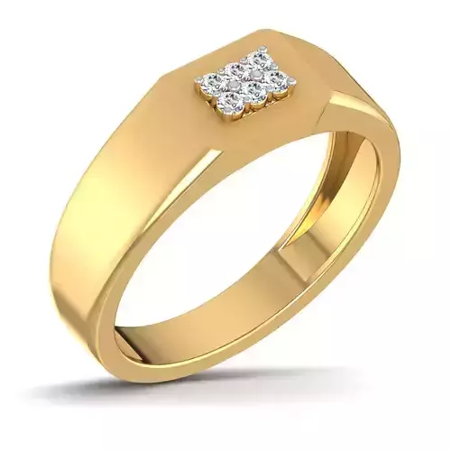 Gents Diamond Ring 3dm render details 3D print model
