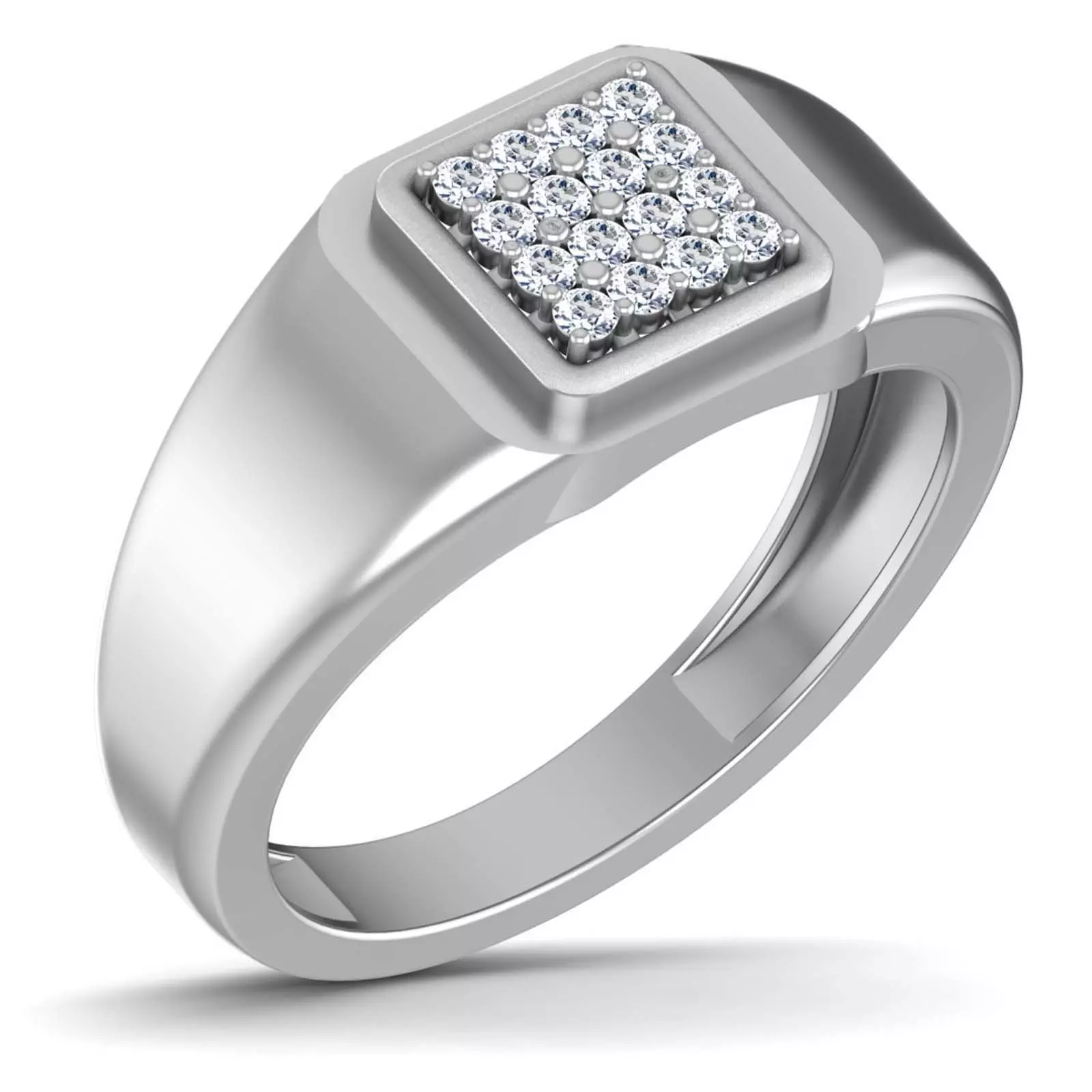 Gents Diamond Ring 3dm render details 3D print model_0