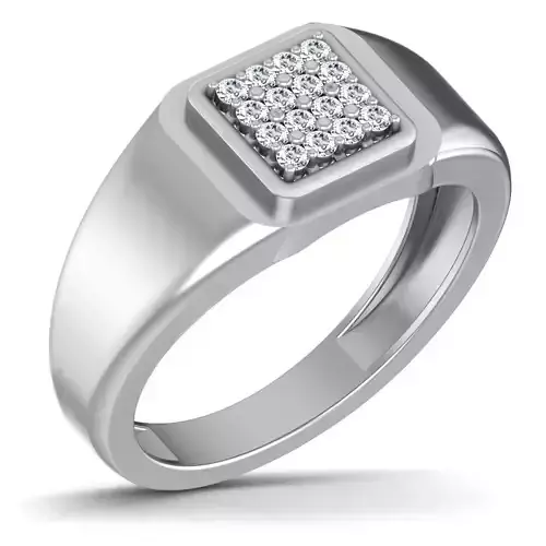 Gents Diamond Ring 3dm render details 3D print model