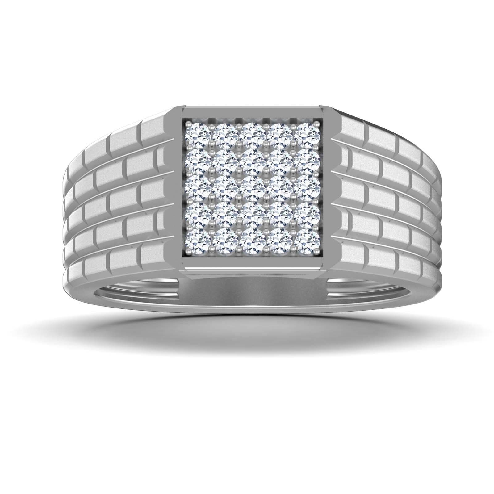 Gents Diamond Ring 3dm render details 3D print model_3
