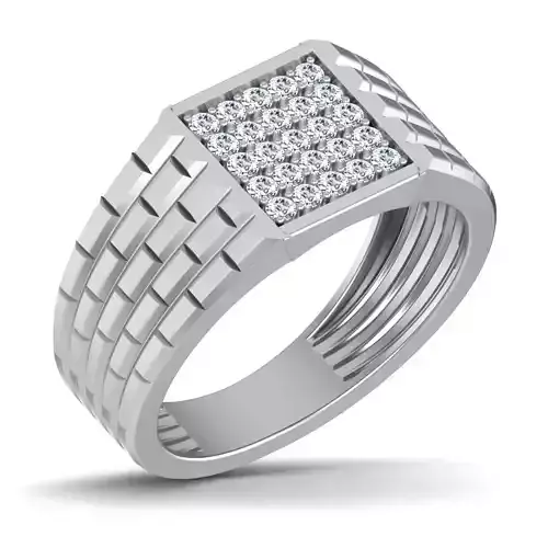 Gents Diamond Ring 3dm render details 3D print model