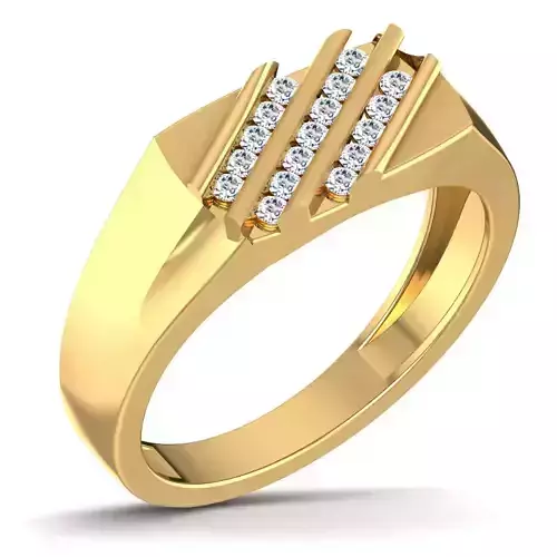 Gents Diamond Ring 3dm render details 3D print model