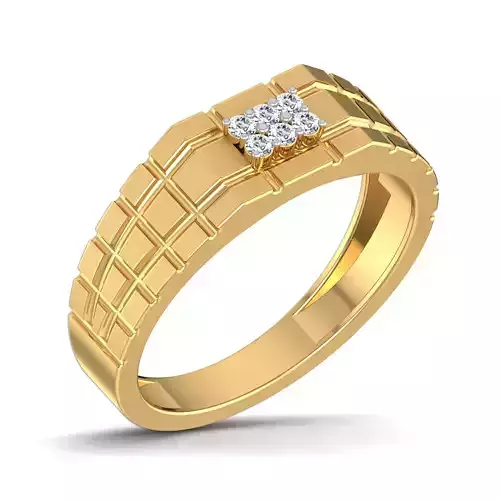 Gents Diamond Ring 3dm render details 3D print model