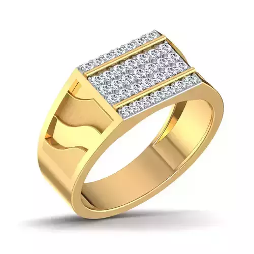 Gents Diamond Ring 3dm render details 3D print model