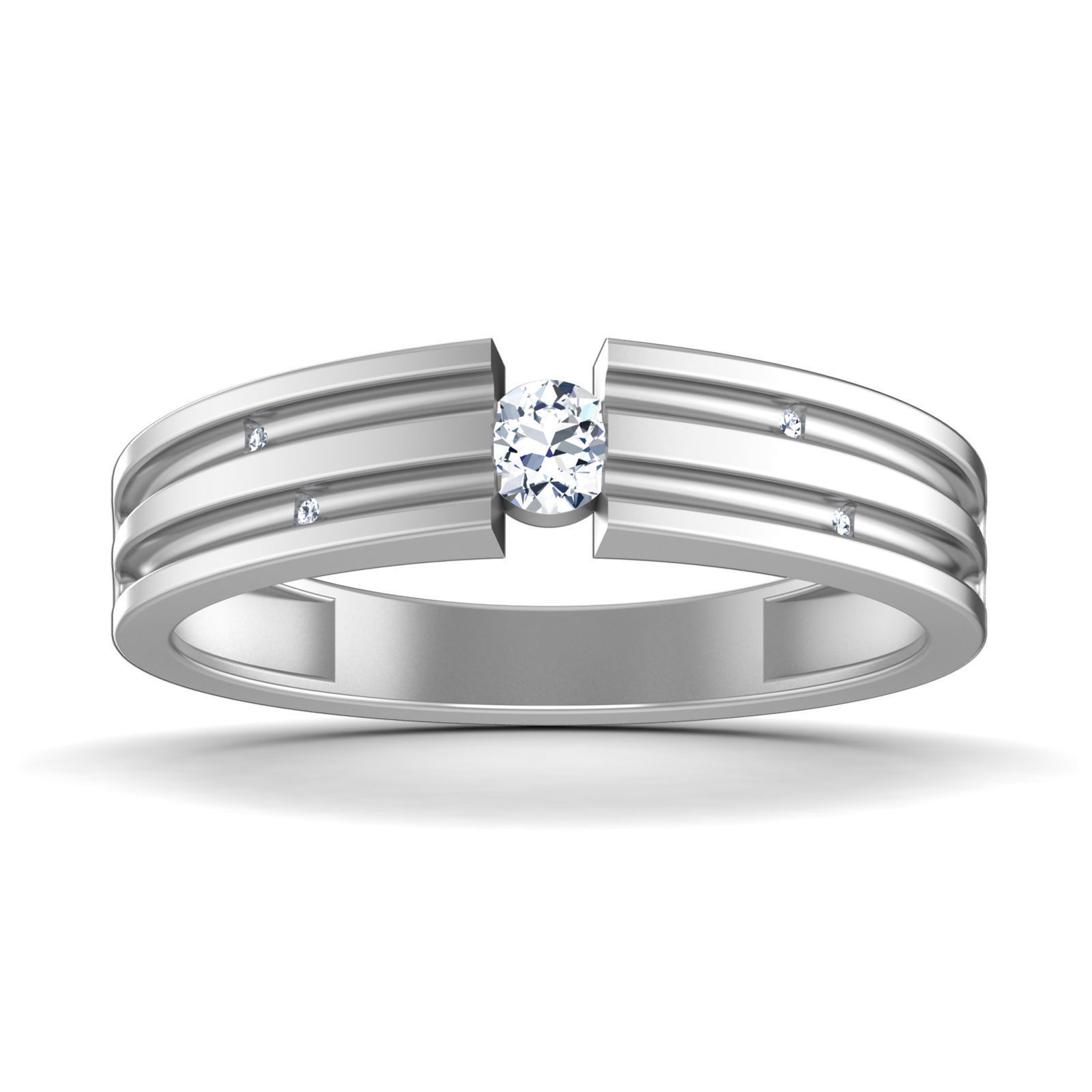 Gents Diamond Ring 3dm render details 3D print model_3
