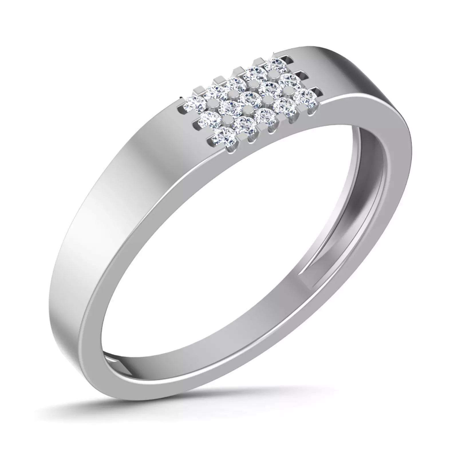 Gents Diamond Ring 3dm render details 3D print model_0