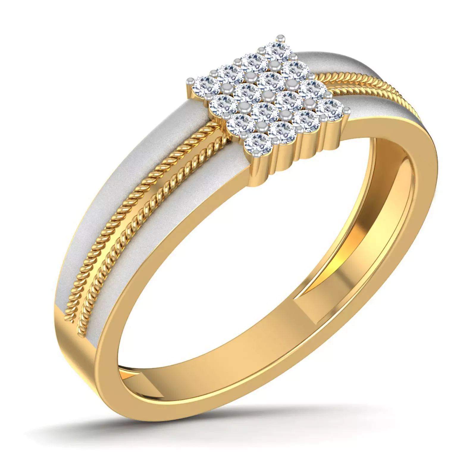 Gents Diamond Ring 3dm render details 3D print model_0