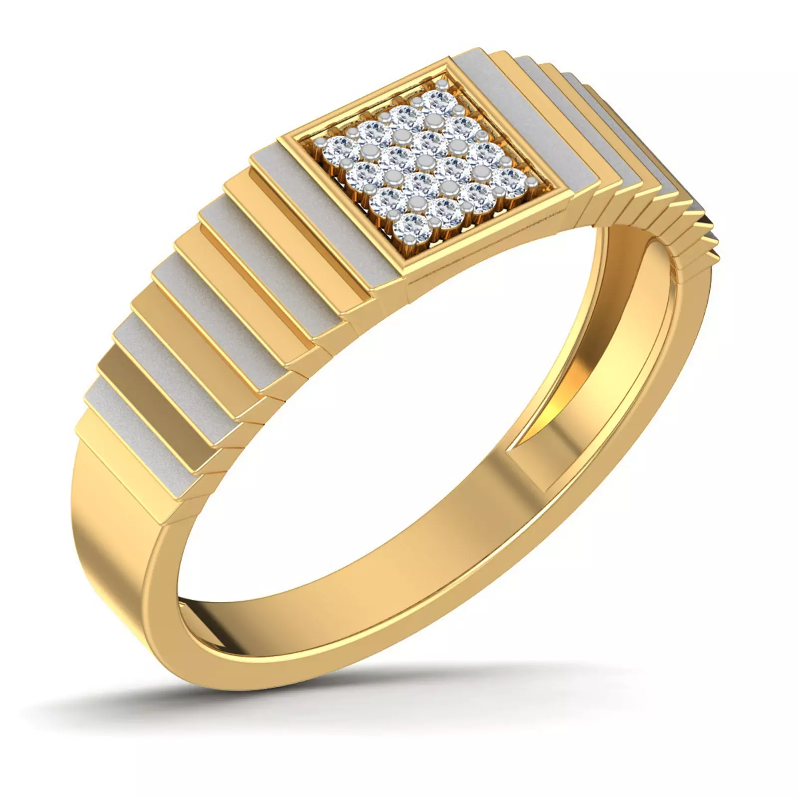 Gents Diamond Ring 3dm render details 3D print model_0