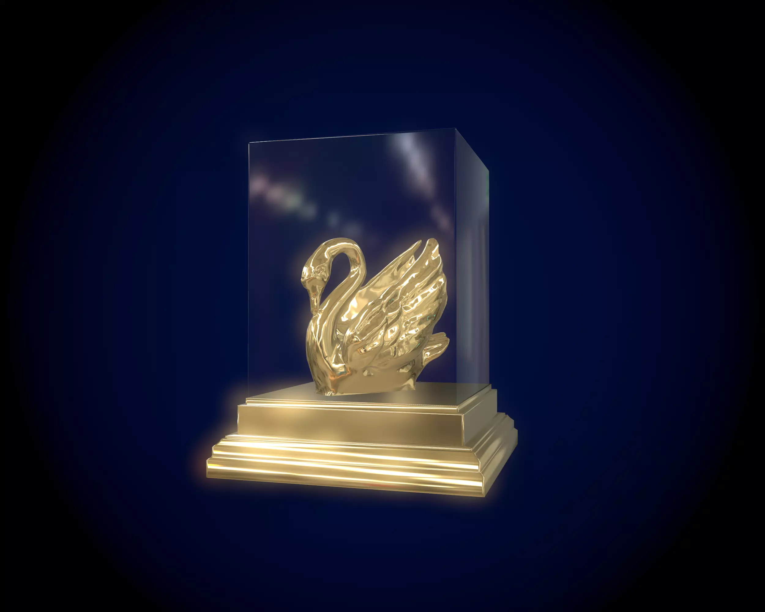 Gold Swan 3D model_0