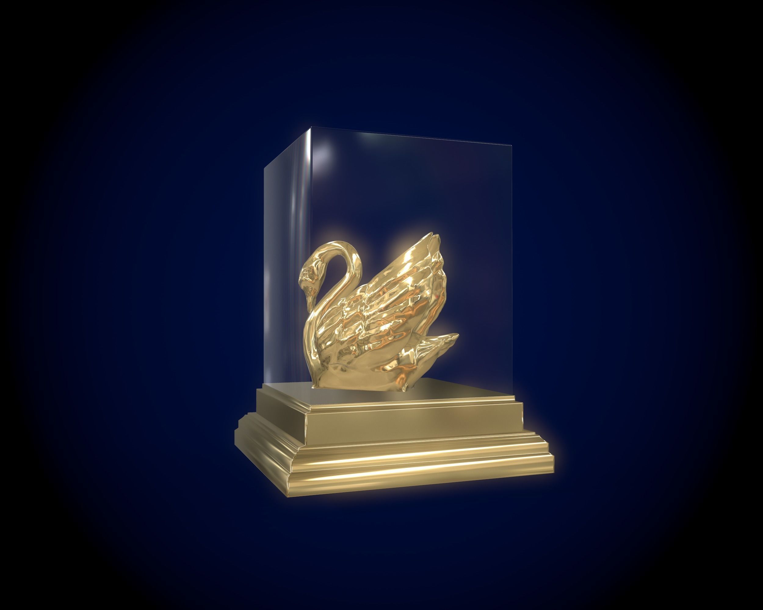Gold Swan 3D model_9