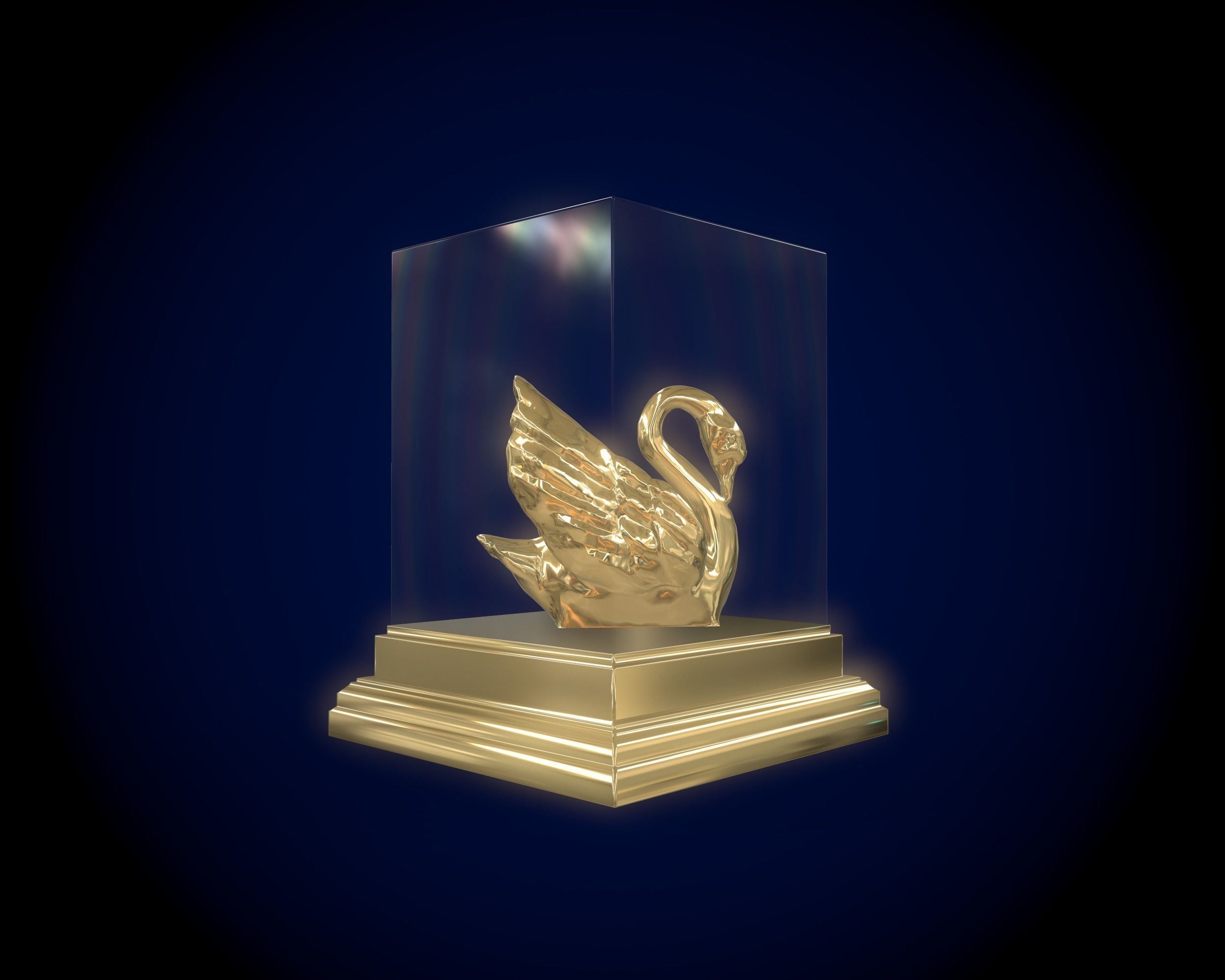 Gold Swan 3D model_6