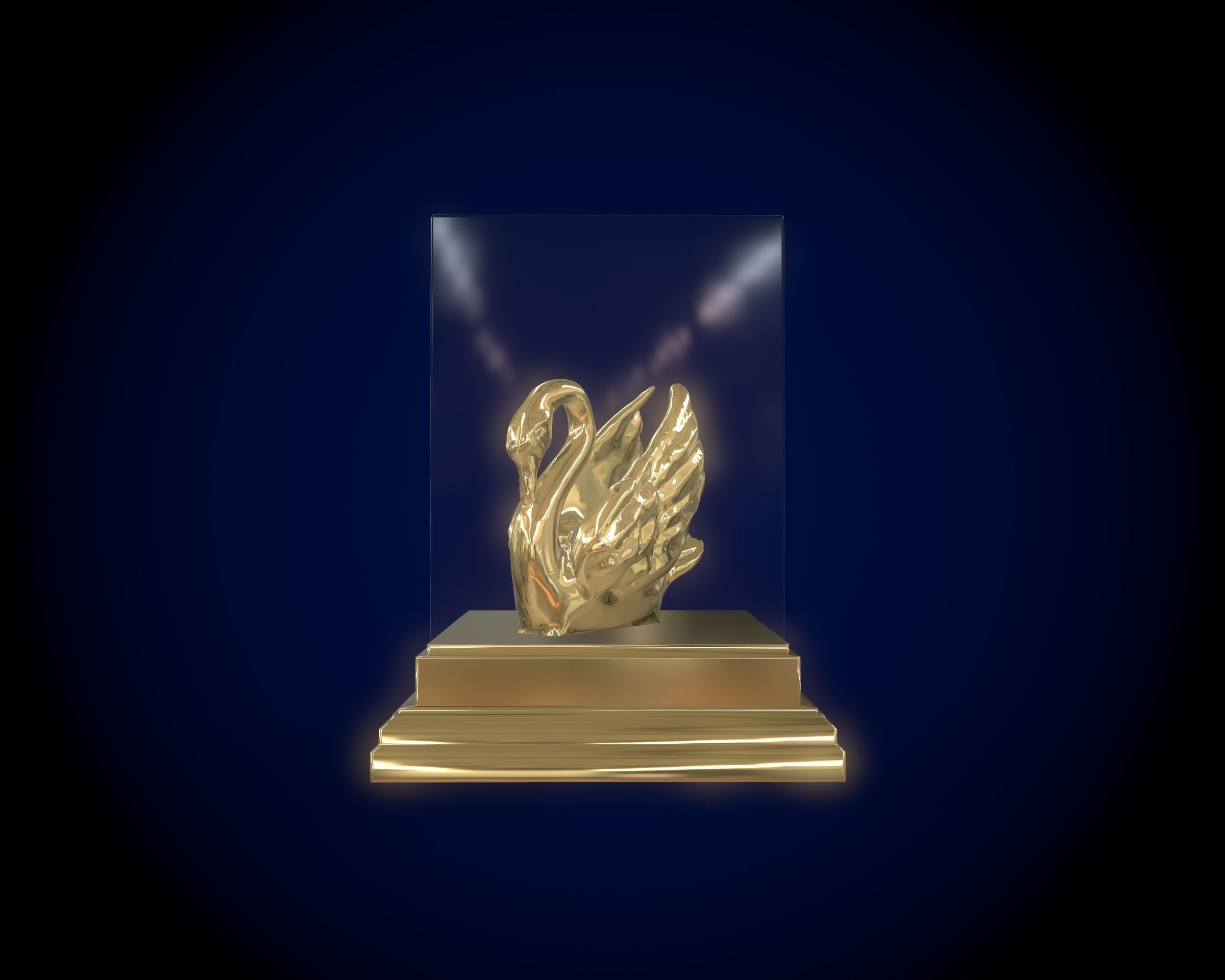 Gold Swan 3D model_12