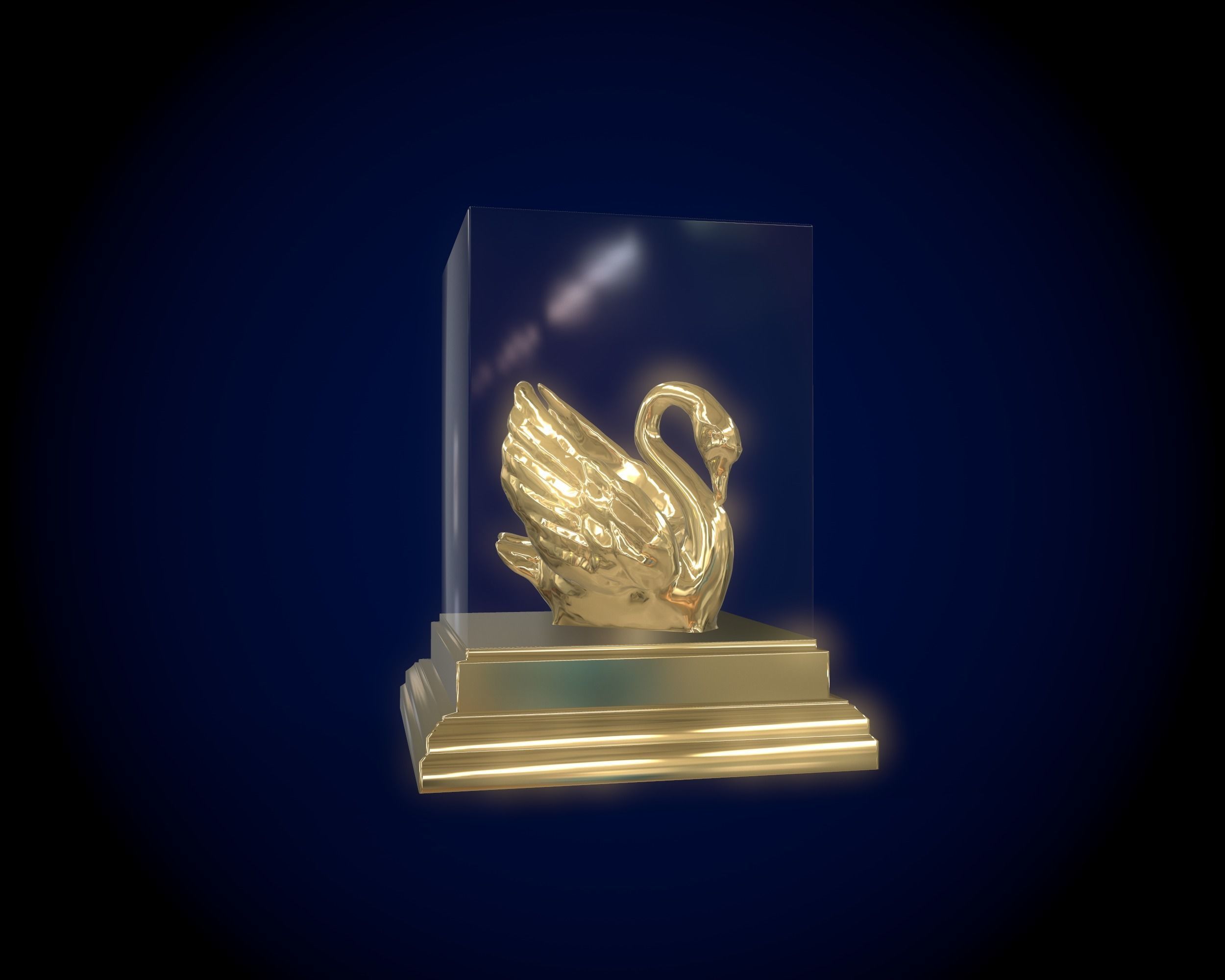 Gold Swan 3D model_5