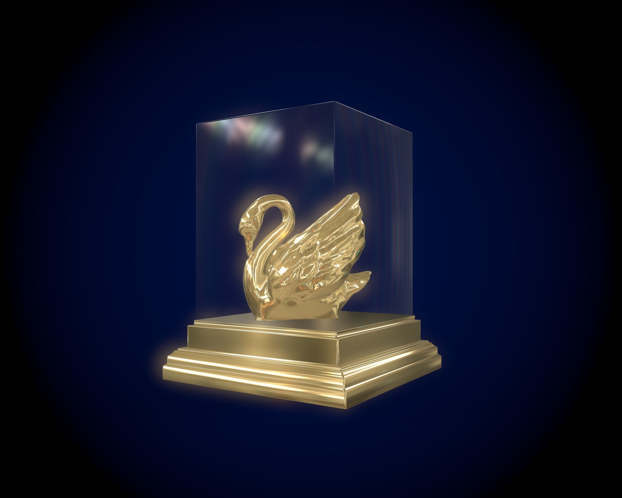 Gold Swan 3D model_11