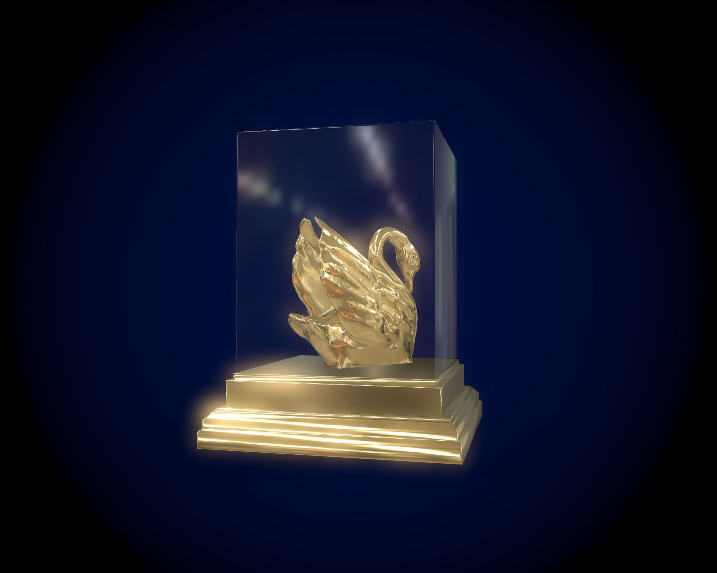 Gold Swan 3D model_7