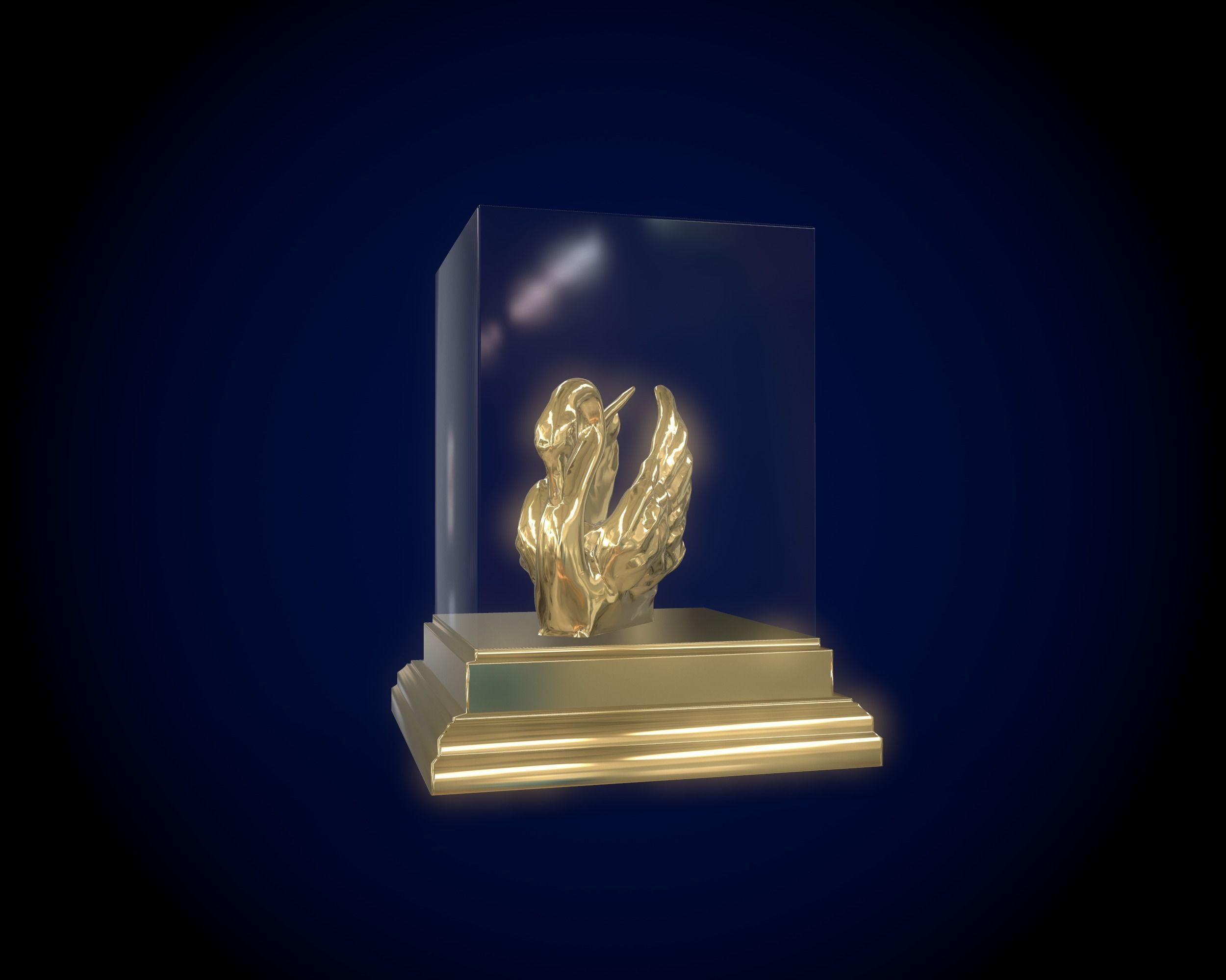 Gold Swan 3D model_4