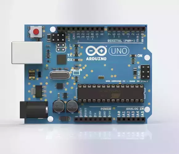 Arduino Uno Rev 3 in solidworks 3D model