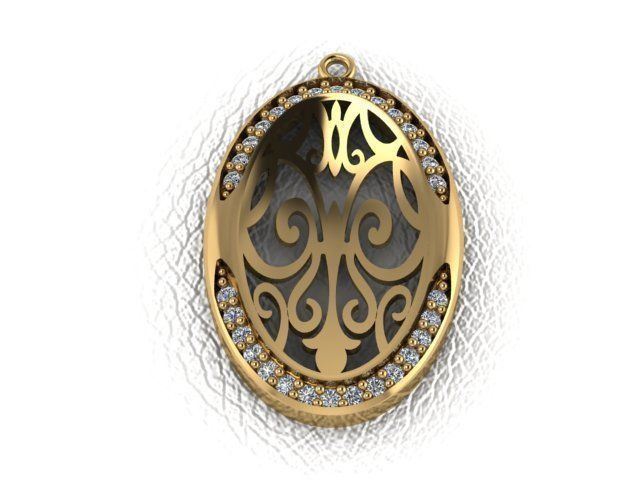 Oval Pendant 3D print model_3
