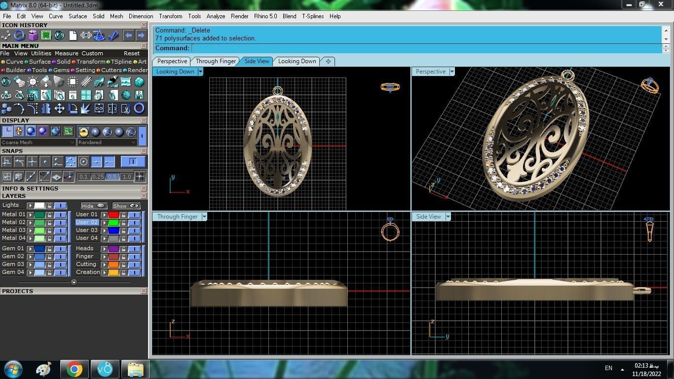 Oval Pendant 3D print model_6
