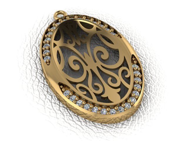 Oval Pendant 3D print model_1