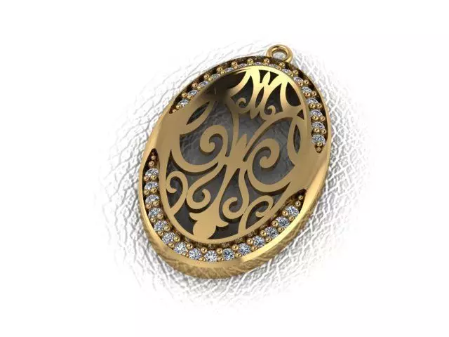 Oval Pendant 3D print model_0