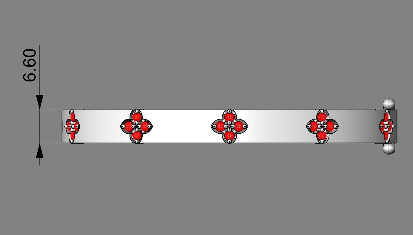 flower bracelet 3D print model_2