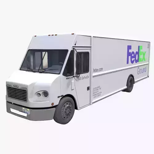 Freightliner FedEx boxvan Low-poly 3D model