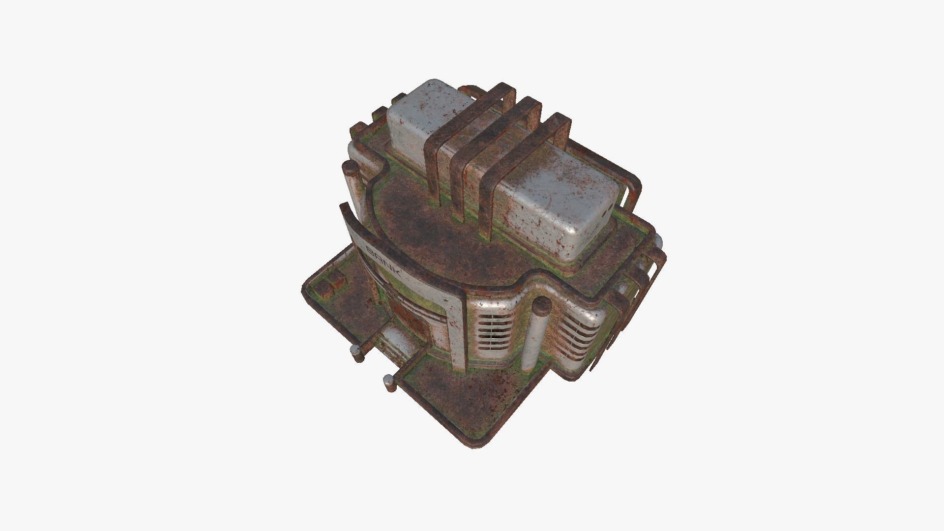 SciFi Bank A10 Abandoned - Sci Fi Exterior Design Low-poly 3D model_4