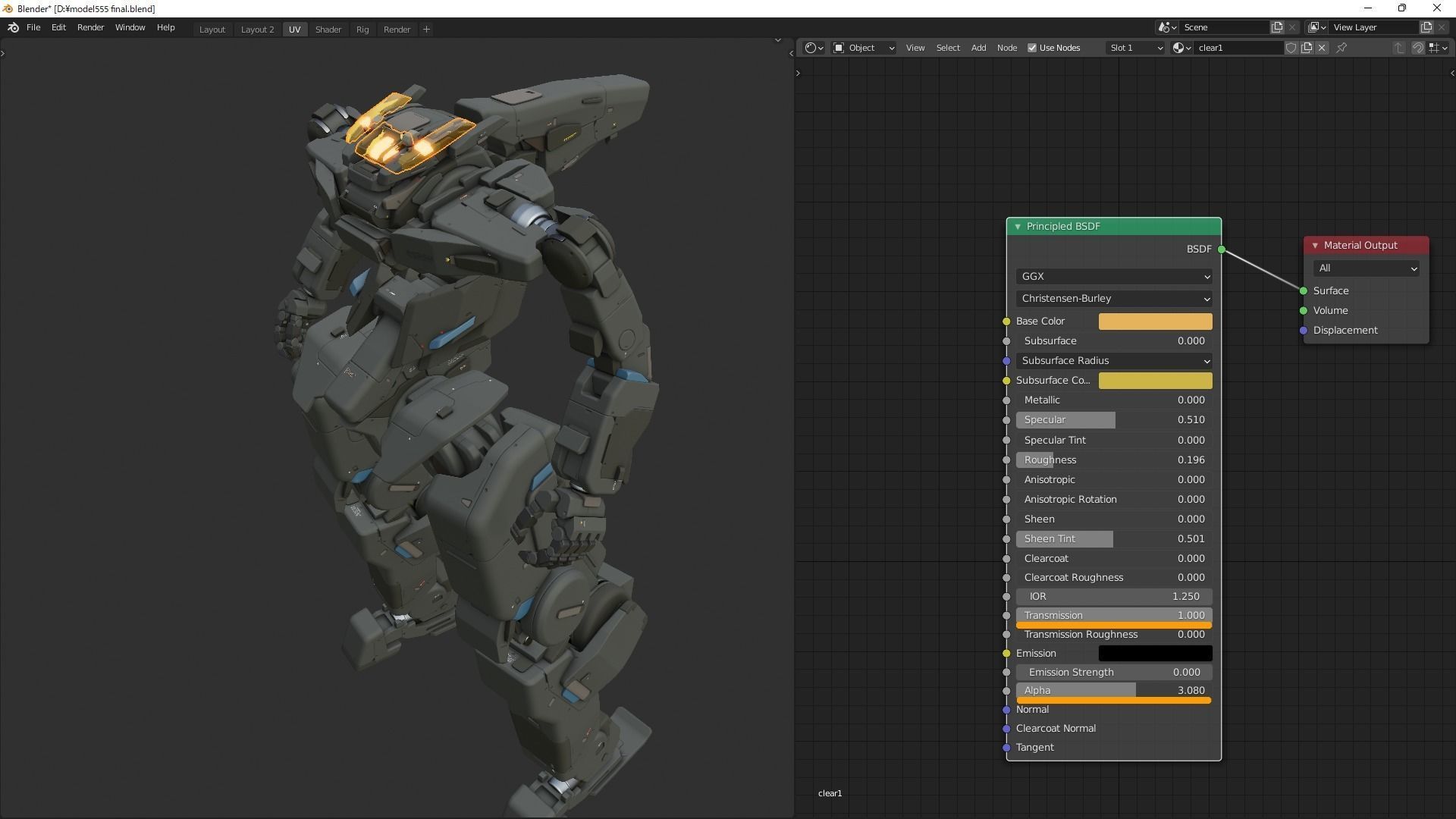 scifi-model555 robot 3D model_13