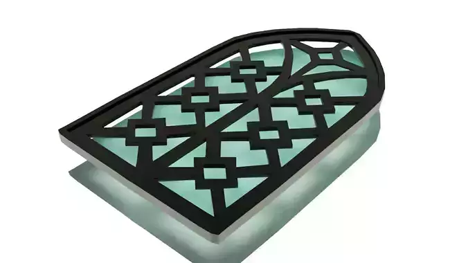 Church Window Frame and Glass Free low-poly 3D model