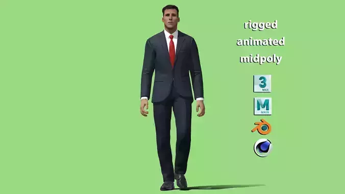Rigged businessman 3D model