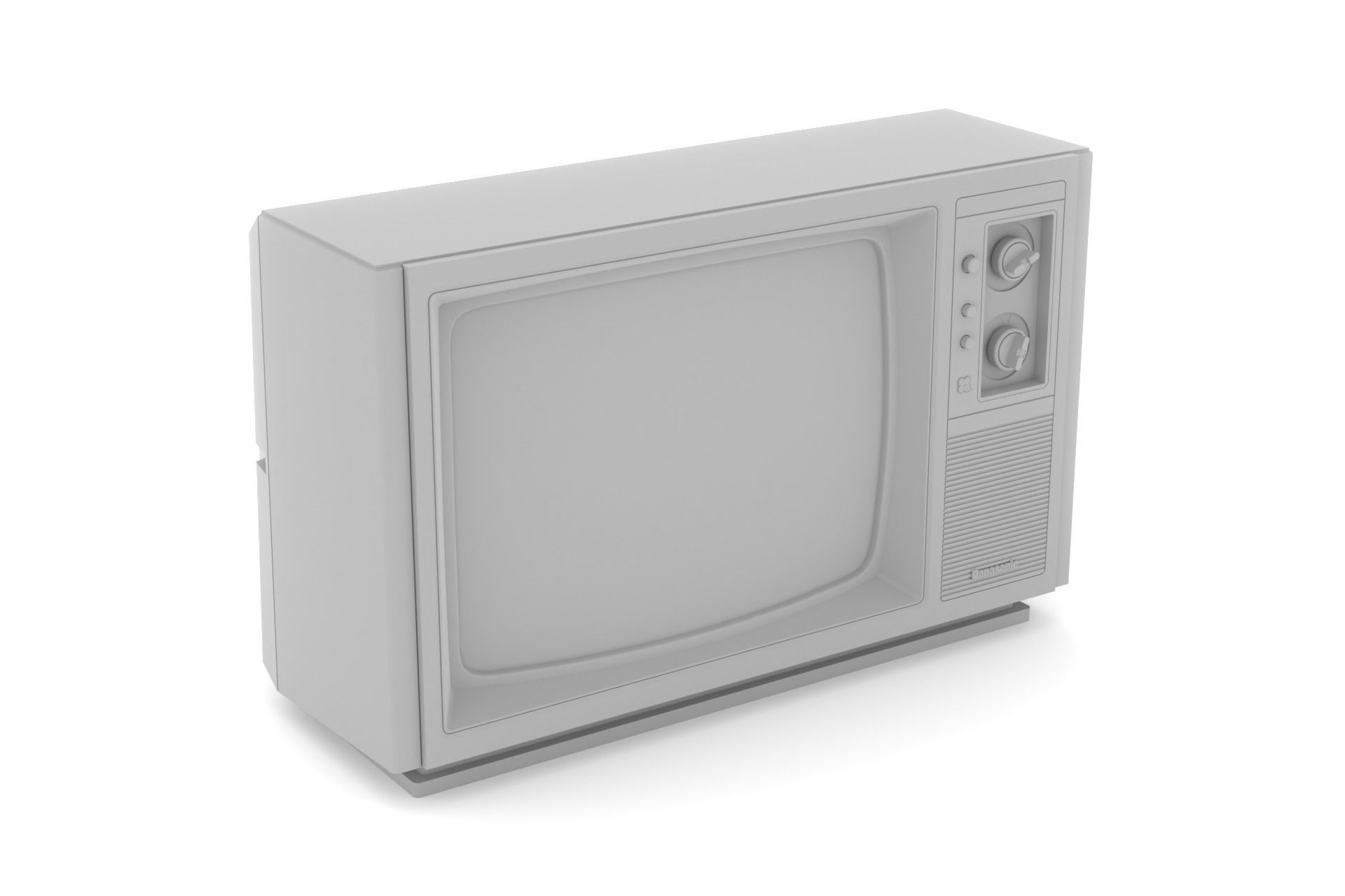 Vintage TV 3D model_9