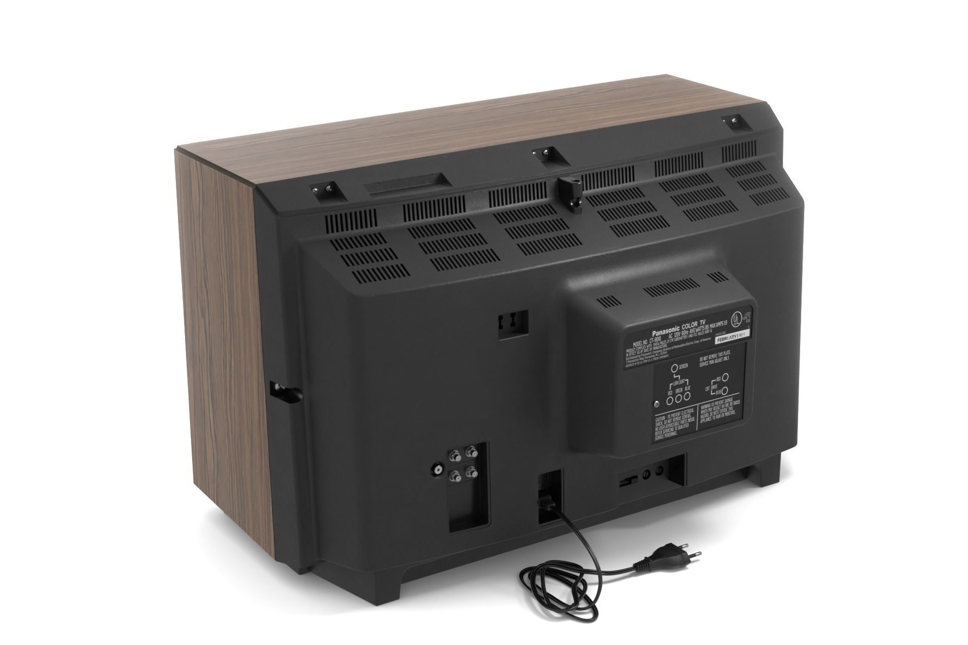 Vintage TV 3D model_2