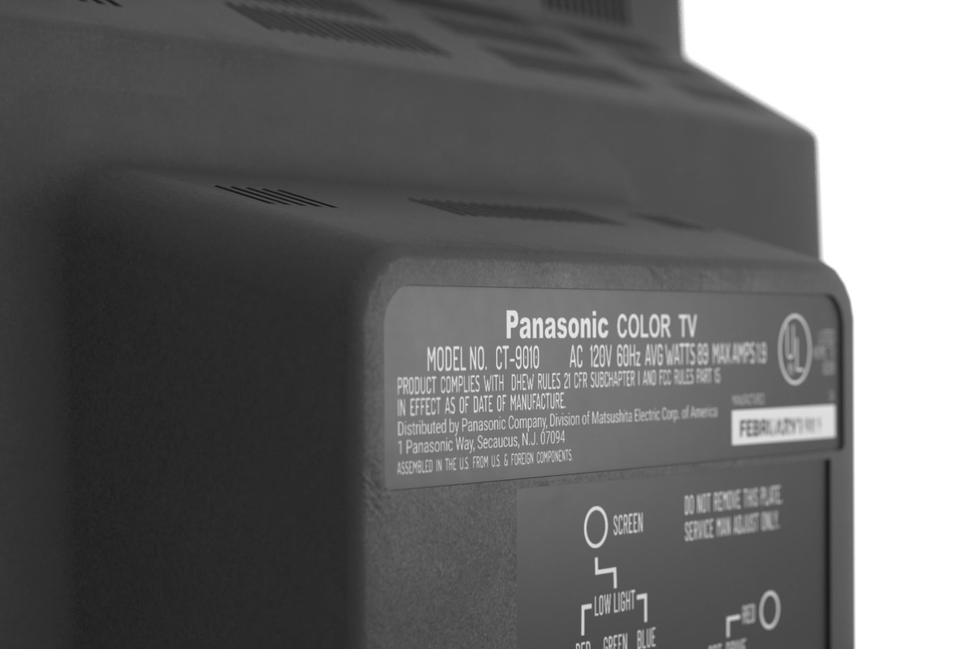 Vintage TV 3D model_7