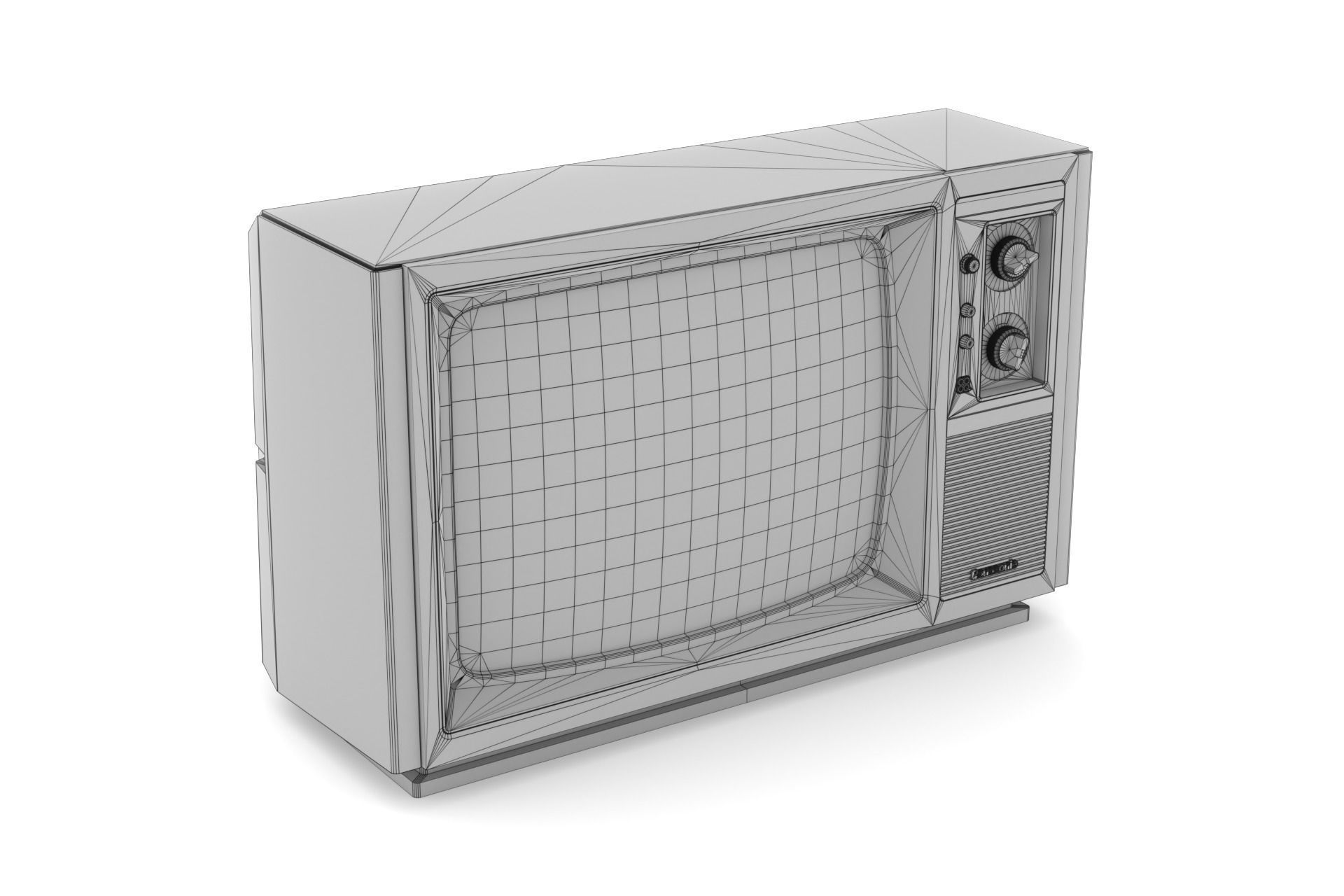 Vintage TV 3D model_17