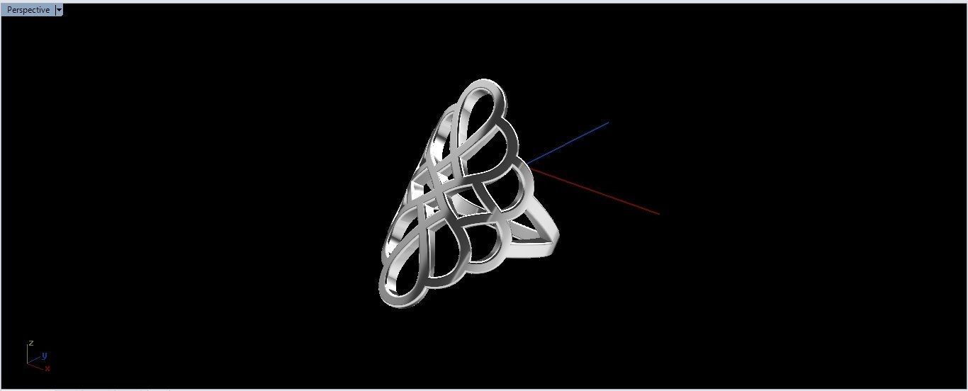 Geometric Ring 3D print model_3