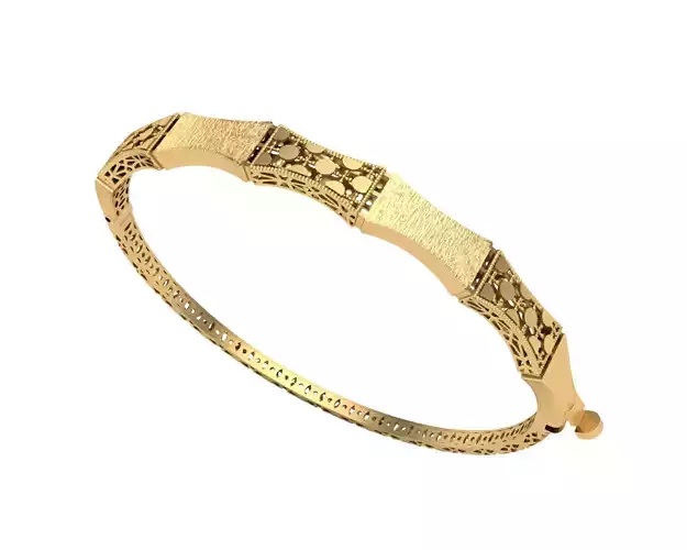 Bracelet 1 gold bangle with intricate design