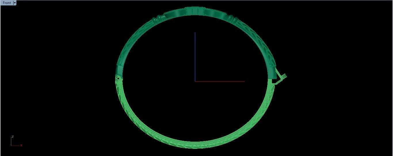 Bracelet 2 gold bangle with interlocking design 3D print model_6