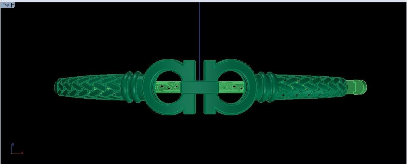 Bracelet 2 gold bangle with interlocking design 3D print model_5