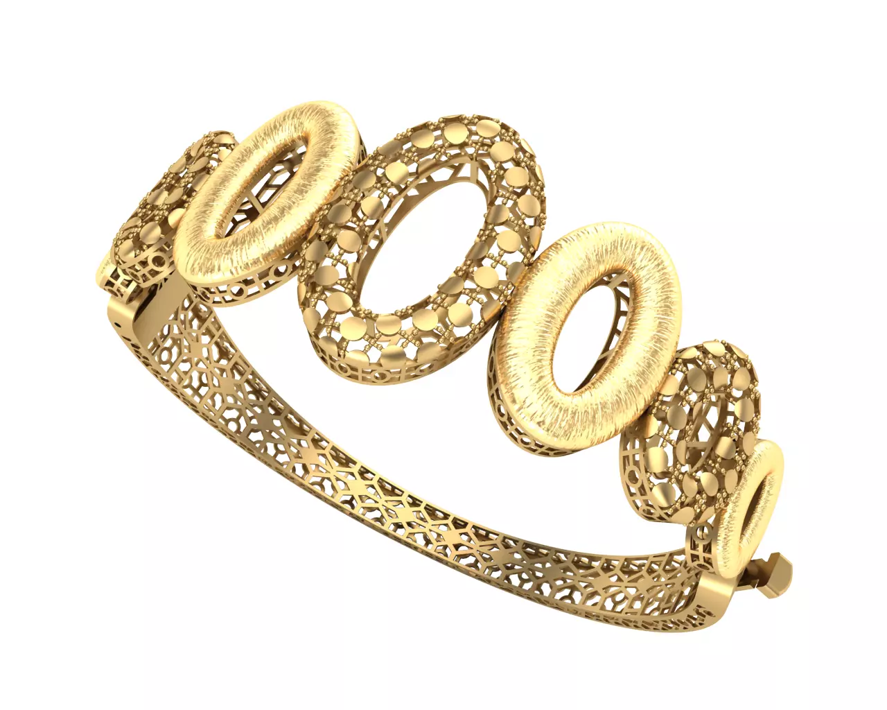 Bracelet 3 gold - plated bangle 3D print model