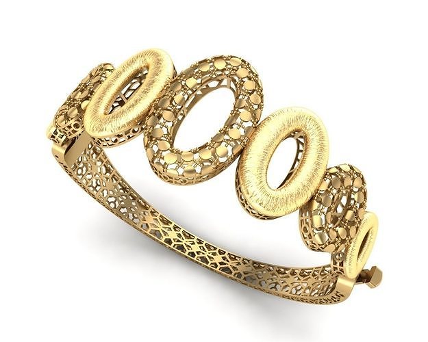 Bracelet 3 gold - plated bangle 3D print model