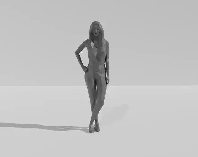 Low Poly Character 3D model low poly woman character  3D print model