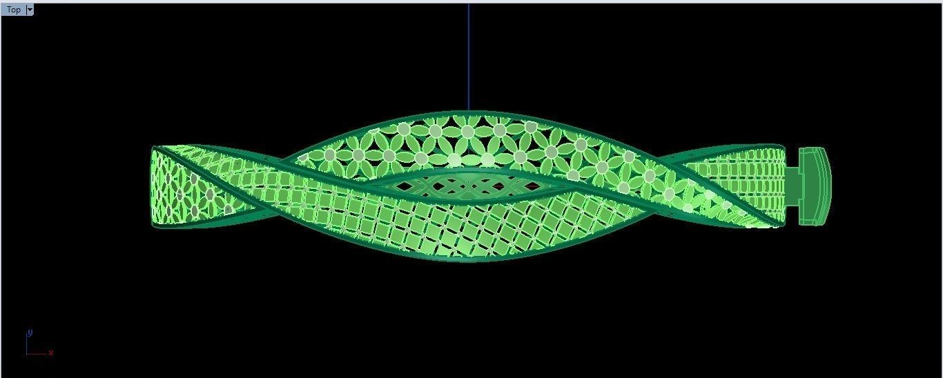 Bracelet 4 gold - plated bangle 3D print model_5