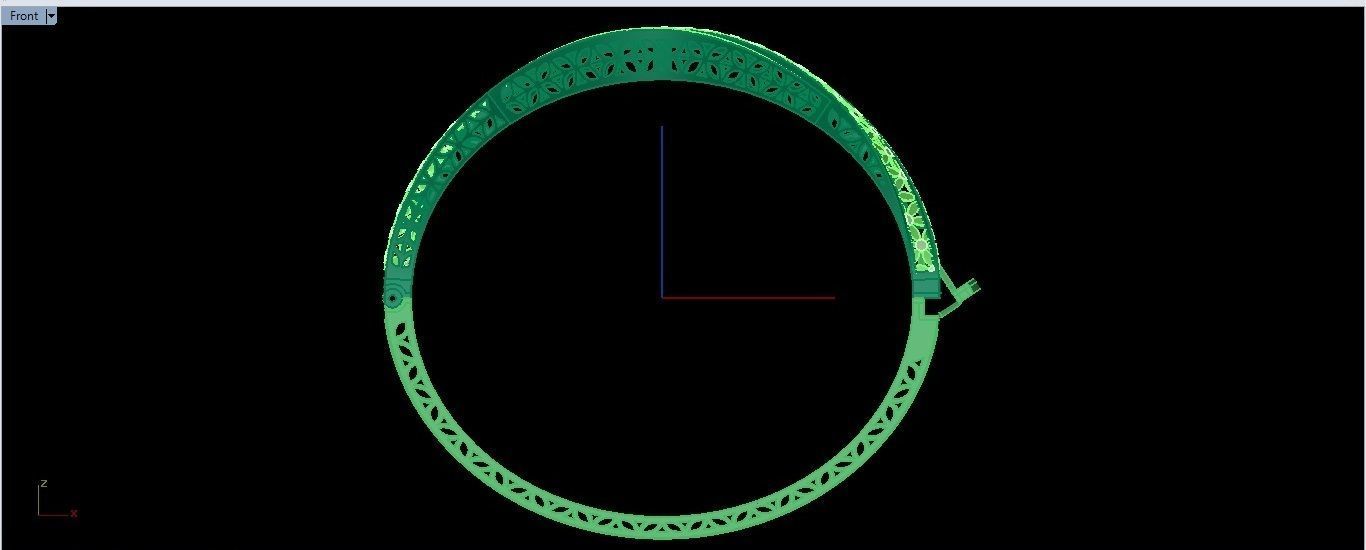 Bracelet 4 gold - plated bangle 3D print model_4