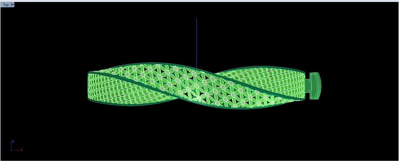 Bracelet 5 gold plated bangle 3D print model_6