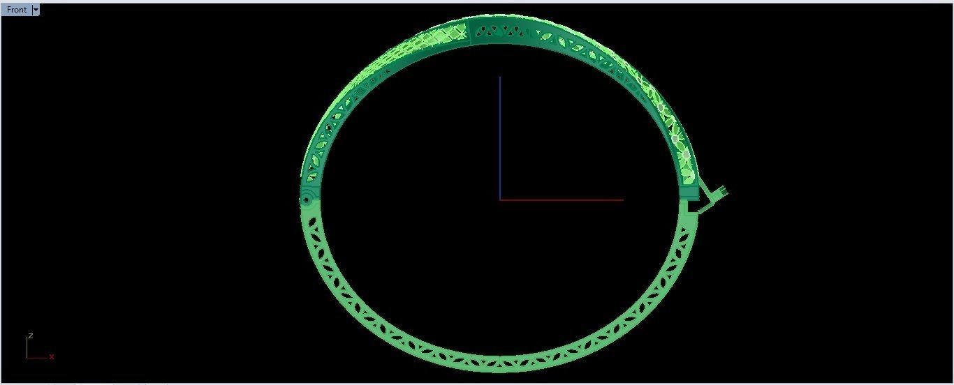 Bracelet 5 gold plated bangle 3D print model_4