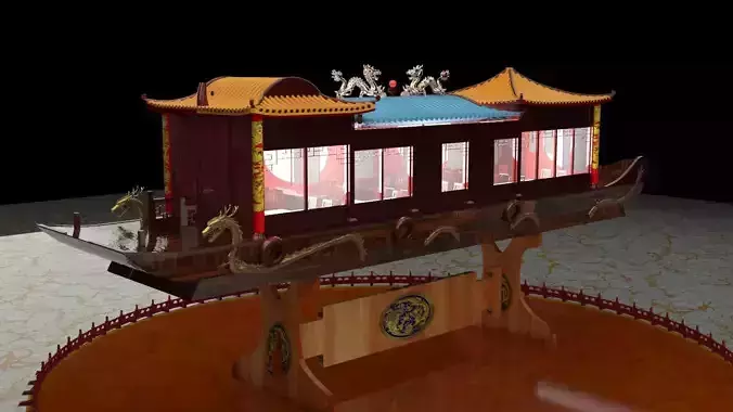 Chinese dragon boat 3D model