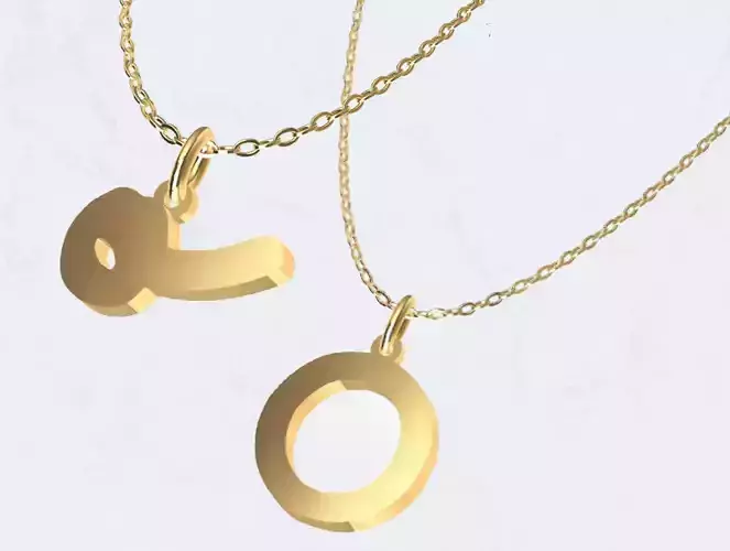 O - Letter Alphabet Pendant Necklace