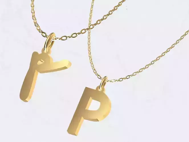 P - Letter Alphabet Pendant Necklace